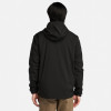 Factory Wholesale Classic Men Black Hooded Windbreaker Jacket Manufacturer