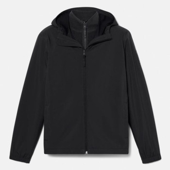 Factory Wholesale Classic Men Black Hooded Windbreaker Jacket Manufacturer