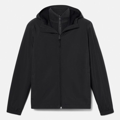 Factory Wholesale Classic Men Black Hooded Windbreaker Jacket Manufacturer