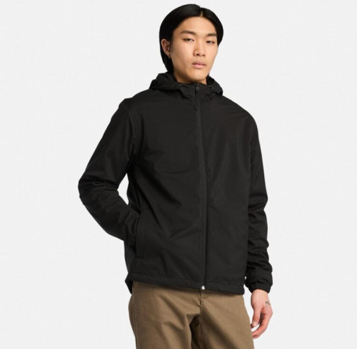 Factory Wholesale Classic Men Black Hooded Windbreaker Jacket Manufacturer