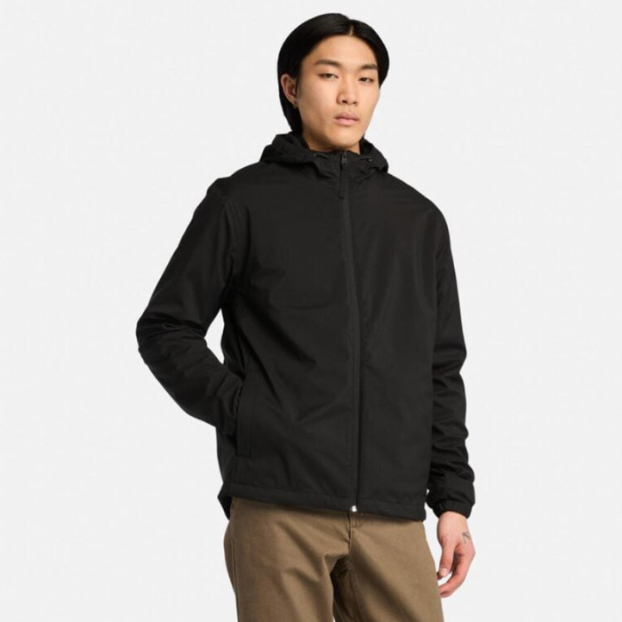 Factory Wholesale Classic Men Black Hooded Windbreaker Jacket Manufacturer