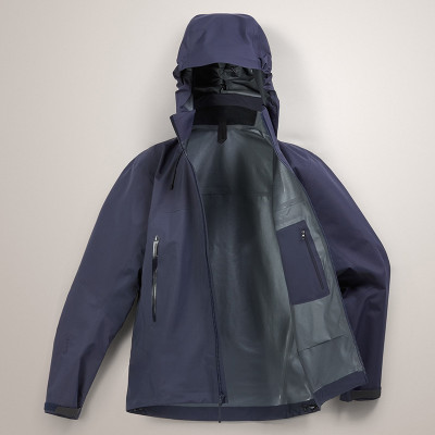 China Factory Men Dark Blue Seam-Sealed Waterproof Jacket Manufacturer