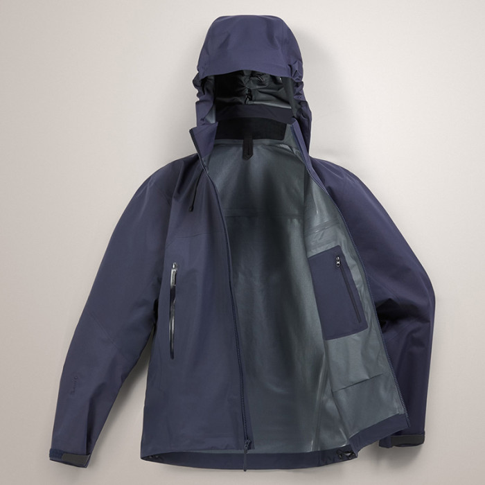China Factory Men Dark Blue Seam-Sealed Waterproof Jacket Manufacturer