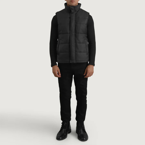 Designer Factory Custom Men Black Matte Down Vest Manufacturer