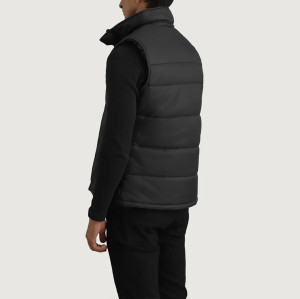 Designer Factory Custom Men Black Matte Down Vest Manufacturer