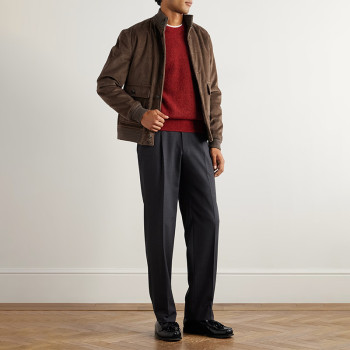 Custom Men Brown Corduroy Bomber Jacket Manufacturer