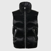 Factory OEM Custom Men's Black Shiny Puffer Vest Manufacturer