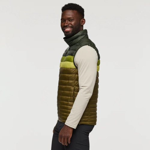Factory Custom Olive Green Lightweight Color-Blocked Down Vest Manufacturer