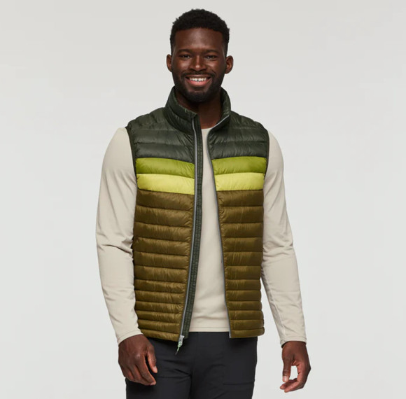 Factory Custom Olive Green Lightweight Color-Blocked Down Vest Manufacturer