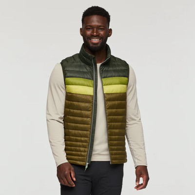 Factory Custom Olive Green Lightweight Color-Blocked Down Vest Manufacturer