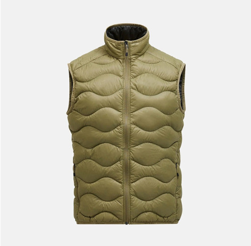 Designer Custom Men's Khaki Green Lightweight Down Vest Manufacturer