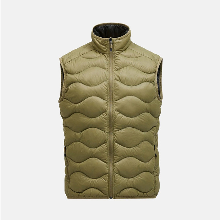 Designer Custom Men's Khaki Green Lightweight Down Vest Manufacturer