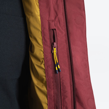 OEM & ODM Men's Wine Red Color-Block Hooded Down Vest Manufacturer