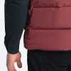 OEM & ODM Men's Wine Red Color-Block Hooded Down Vest Manufacturer