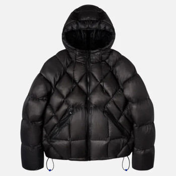Factory Custom Men Diamond Quilted Hooded Down Jacket Manufacturer