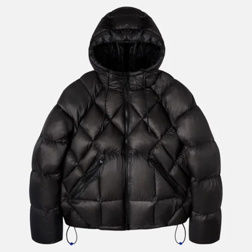 Factory Custom Men Diamond Quilted Hooded Down Jacket Manufacturer