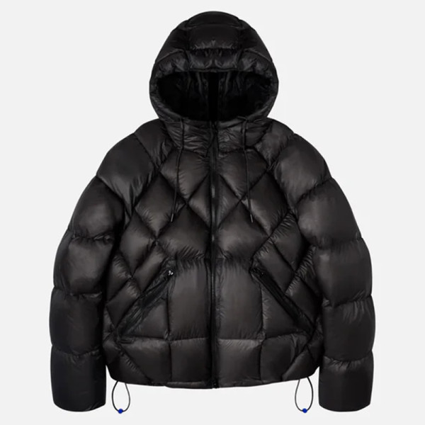 Factory Custom Men Diamond Quilted Hooded Down Jacket Manufacturer
