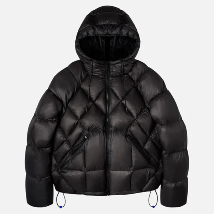 Factory Custom Men Diamond Quilted Hooded Down Jacket Manufacturer