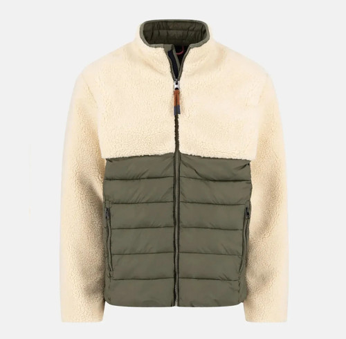 Custom Men Spliced Sherpa Down Jacket Manufacturer