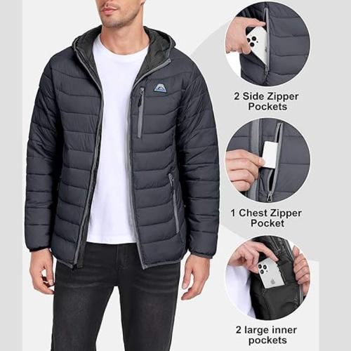 Custom Men's Lightweight Packable Down Jacket | Waterproof Hooded Winter Jacket Manufacturer – Ginwen