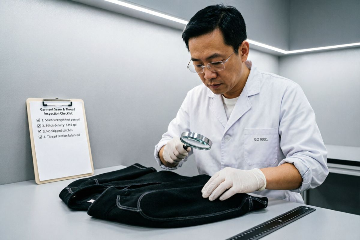 Quality control inspection in jacket manufacturing facility