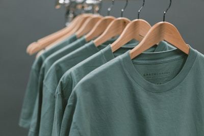 Clothing factory production line with finished garments