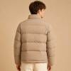 Custom Men's Khaki Puffer Jacket Manufacturer | Quilted Down Jacket Factory | Ginwenwear