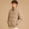 Custom Men's Khaki Puffer Jacket Manufacturer | Quilted Down Jacket Factory | Ginwenwear