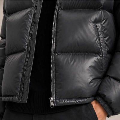Custom Men's Glossy Black Puffer Jacket Manufacturer | Ginwenwear Down & Varsity Factory
