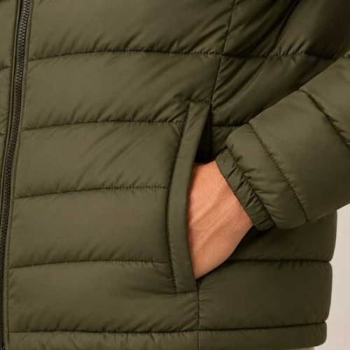 Custom Men's Olive Green Lightweight Puffer Jacket Manufacturer | GinwenWear Down & Quilted Outerwear Factory
