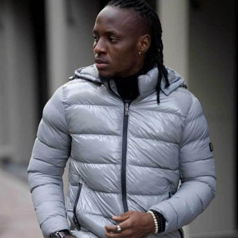 Custom Men's Hooded Glossy Puffer Jacket Manufacturer