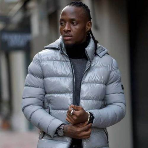 Custom Men's Hooded Glossy Puffer Jacket Manufacturer | Silver Metallic Down Jacket Factory | GinwenWear