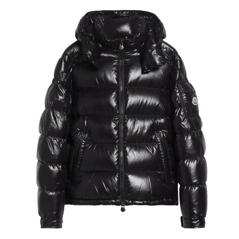 Custom Men's Glossy Black Hooded Puffer Jacket Manufacturer