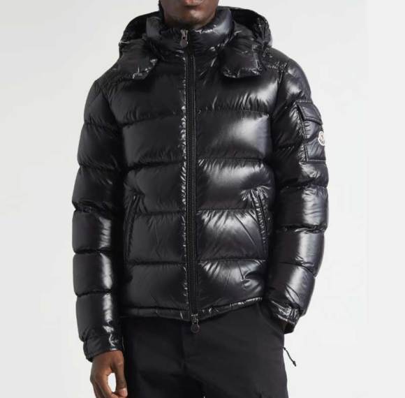 Custom Men's Glossy Black Hooded Puffer Jacket Manufacturer | GinwenWear Down & Varsity Factory