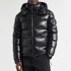Custom Men's Glossy Black Hooded Puffer Jacket Manufacturer | GinwenWear Down & Varsity Factory