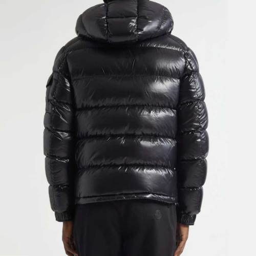 Custom Men's Glossy Black Hooded Puffer Jacket Manufacturer | GinwenWear Down & Varsity Factory