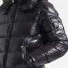 Custom Men's Glossy Black Hooded Puffer Jacket Manufacturer | GinwenWear Down & Varsity Factory