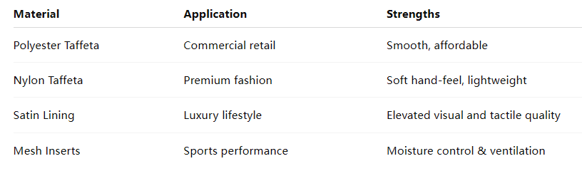 custom puffer jacket materials