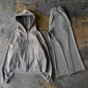 Heavyweight Hoodies Pullover Full Zip up Puff Print Acid Wash Hoodies