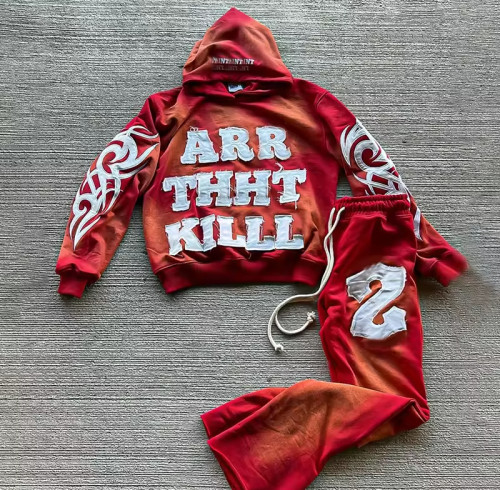Custom Acid Wash Hoodie Clothing Manufacturers Applique embroidered logo