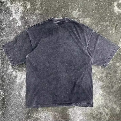 Custom Clothing Manufacturers Acid Wash Screen Print T-shirt Embroidery Patch