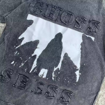 Custom Clothing Manufacturers Acid Wash Screen Print T-shirt Embroidery Patch