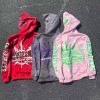 Custom Clothing Manufacturers Screen Printing Hoodie Acid Wash Full Zip Up