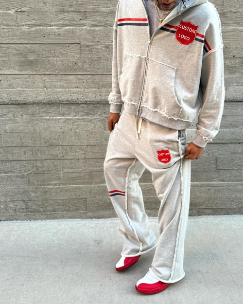Clothing Manufacturers Custom Acid Wash Zip up Hoodie Drop Shoulder Hoodie