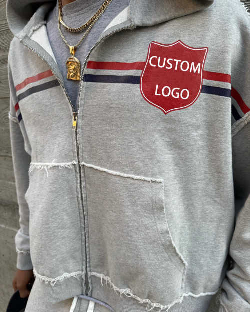 Clothing Manufacturers Custom Acid Wash Zip up Hoodie Drop Shoulder Hoodie