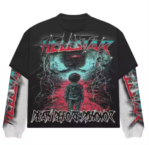 Custom T-shirt manufacturers Fake two piece T-shirt Screen printing