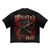 Custom T-shirt manufacturers Dtg Printed Acid Wash T-shirts 100% cotton