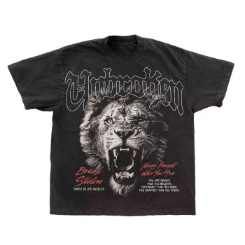 Custom T-shirt manufacturers Dtg Printed Acid Wash T-shirts 100% cotton