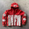 Custom Hoodie Manufacturers Applique Embroidery Full zip hoodies acid wash