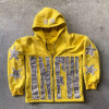 Custom Hoodie Manufacturers Applique Embroidery Full zip hoodies acid wash